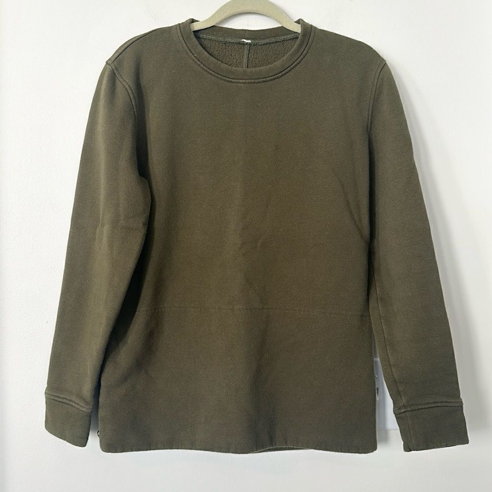 Lululemon Olive green Crewneck Side Zip Sweatshirt L
